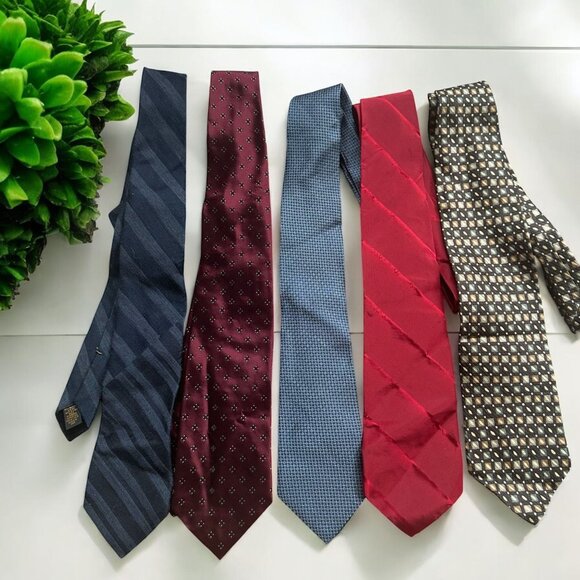 DONNA KARAN Vintage Lot of 5 Men's Neck Ties - Picture 1 of 7